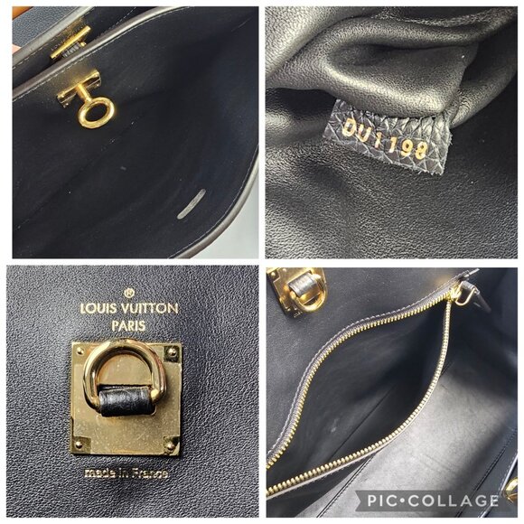 LOUIS VUITTON City Steamer Black Tan Leather Bag 2 Way Shoulder Strap Tote Bag - Picture 10 of 16